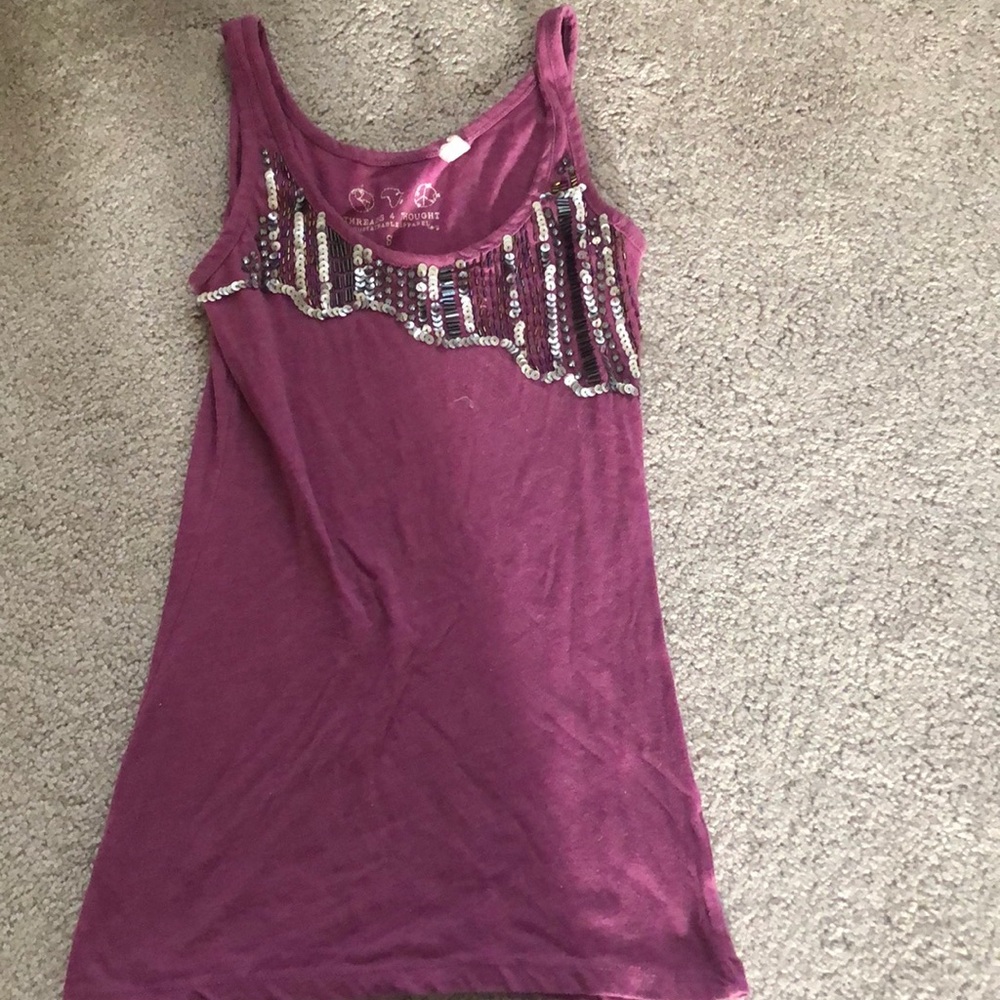 Threads for thoughts beaded tank top